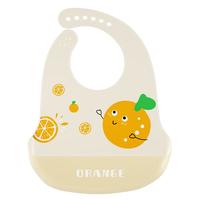albo CJ359 婴儿围兜 一体式薄款 橙色