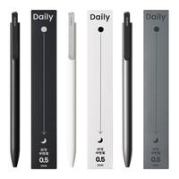 KACO 好写DAILY中性笔按动式商务签字笔单支装0.5黑芯 金属笔夹大容量800米书写办公文具速干顺滑 刷题笔 Daily-白杆0.5黑