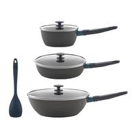 ZWILLING 双立人 不粘锅炒锅炒菜锅平底煎锅少油烟电磁炉通用厨具多用锅 4件套