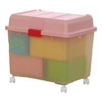 IRIS 爱丽思 儿童收纳箱大号塑料可移动玩具收纳箱爱丽丝衣物整理箱540 粉红色