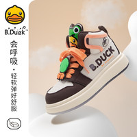B.Duck小黄鸭童鞋男童板鞋春季新款高帮休闲鞋软底儿童舒适运动鞋子 码 适合脚长17.5-18.0cm