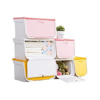 IRIS 爱丽思 前开式收纳箱 37L*3个 粉色+黄色+白色