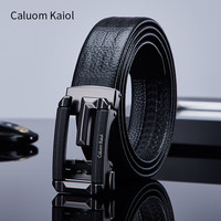 Caluom Kaiol品牌皮带男自动扣轻奢真皮腰带商务男士裤带 【专柜礼盒】8009百搭枪色/外穿式 115cm -130cm默认(可修剪)