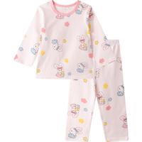 贝贝怡童装家居服套装春秋女孩睡衣空调服长袖儿童睡衣舒适秋装 兔子星星 24个月/身高90cm