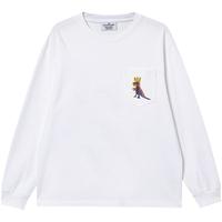 杰克·琼斯(JACK&JONES)25年男装秋季BSQ联名长袖T恤男个性宽松休闲重磅纯棉圆领打底衫 A06雪白色 常规 M (175)