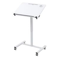 SANWA SUPPLY 山业 003 移动升降电脑桌 69*49.5*112.5cm 钢琴白