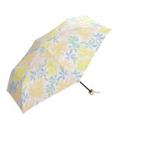 Wpc.日本晴雨两用日系小清新黑胶防晒轻巧便捷三折遮阳伞折叠伞太阳伞 遮光盛开的花朵款801-2397黄色