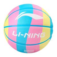 LI-NING 李宁 彩虹篮球室外成人儿童比赛7号橡胶材质蓝球 LBQK657-1