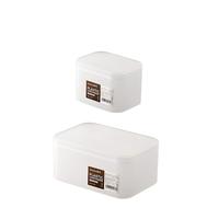 CHAHUA 茶花 150001+150002 带盖收纳盒 15*11*10.3cm+22*15*10.3cm 2个 半透明磨砂