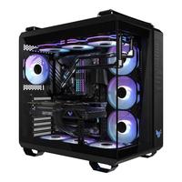 华硕 ASUSTUF GAMING GT502 弹药库海景房机箱系列 双仓设计ATX主板全景侧透台式机电脑主机箱背插/竖装显卡 弹药库GT502无界+天际线TLK-01