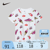 NIKE 耐克 童装2025年夏季男女童冰淇淋图案印花T恤儿童百搭时尚短袖