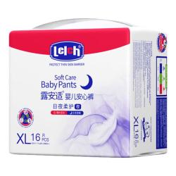 露安适 柔护羽柔裤mini安心裤XL码16片（夜用）婴儿尿不湿干爽透气 夜用学走裤XL16片