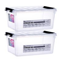 LOCK&LOCK 乐扣乐扣 INP111NS2 收纳箱 15L*2个 透明