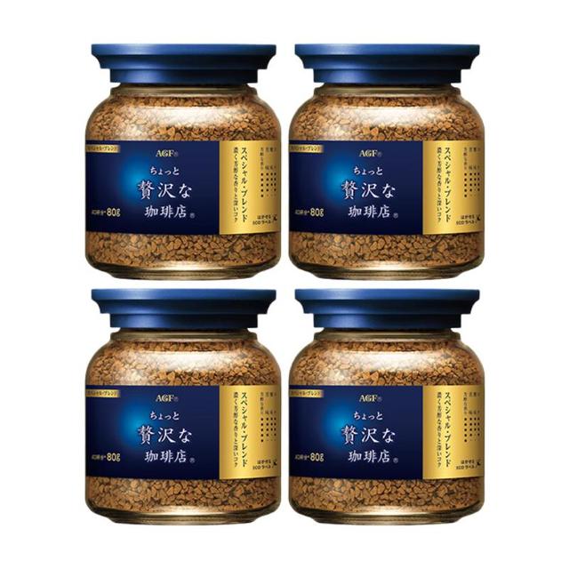 AGF 冻干速溶黑咖啡 80g*4瓶 特浓混合无蔗糖美式进口咖啡粉