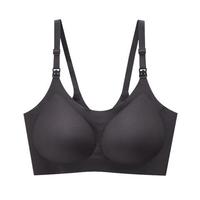 ROVO哺乳内衣怀孕期聚拢背心式喂奶舒适无痕文胸罩 粉色 小码