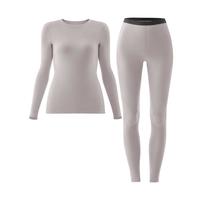 蕉内热皮303+++秋冬男女士保暖套装抗菌加绒打底外穿内衣加厚秋衣秋裤 【女款】榉木灰 M