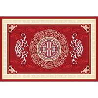 KAYE新中式入户门地垫进门口垫子客厅玄关防滑脚垫家用大门口进户门垫 祥云缭绕【红】 40x60 cm