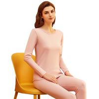 顶瓜瓜 女士秋衣秋裤套装 DNMWD-ANP12004 圆领款 花玉粉 160