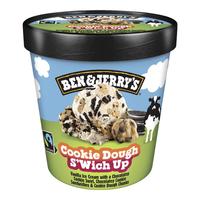 BEN & JERRY'S冰淇淋 香草巧克力曲奇碎465ml 本杰瑞冰激凌 大桶装雪糕