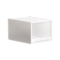 京东京造白方方  可叠加抽屉式收纳箱透明内衣收纳盒透明白   中号 【抽屉式收纳-高24】44cm宽*1层