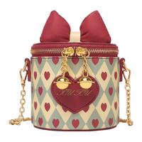 toutou包包女款2025年红色链条盒子包单肩斜挎水桶小包 甜蜜丝绒红