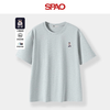SPAO SP100%纯棉短袖T恤男女2025夏季舒适亲肤上衣SPDX25SD01XY 灰/象牙熊-贴布绣 M