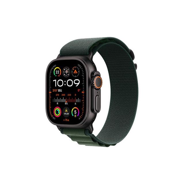 今日必买：Apple 苹果 Watch Ultra2 智能手表 GPS+蜂窝版 49mm 钛金属黑色表壳 暗绿色高山回环式表带 L