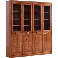 光明家具 实木书架实木中式书房家具书架6311 四门书柜