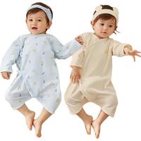 全棉时代婴儿针织蝴蝶衣纯棉新生儿衣服满月宝宝春夏 好运连连 59码 好运连连+麦克白 59（1-3个月）