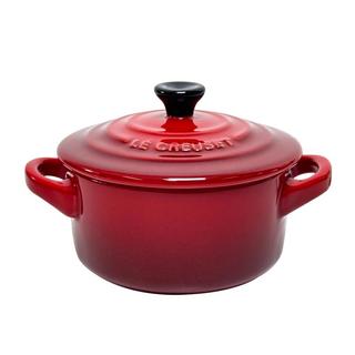 酷彩（Le Creuset）法国炻瓷高温研烧 瓷质坚厚 圆形锅形烤罐烘焙有盖红色