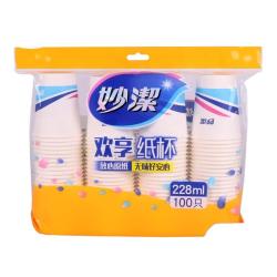 妙潔 MDCB100 一次性纸杯 228ml 100只