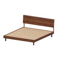 小半实木床纯实木北美黑胡桃木1.8米*2米双人床小户型家用大板床 鲸岛 1.8*2m气压结构