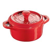 珐宝(staub) 陶瓷小碗蒸蛋碗布丁碗甜品碗宝宝辅食碗炖盅炖汤盅饭碗带盖10cm 樱桃红