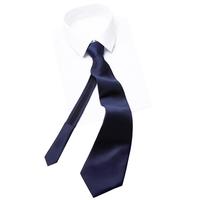 罗蒙（ROMON）领带商务正装中青年男士手打8cm免打易拉得懒人拉链礼盒装 藏青 均码