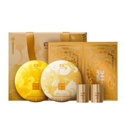 大益 茶叶普洱茶生熟茶组合 瑞云呈祥双层茶叶礼盒688g 含茶样 瑞云呈祥生熟礼盒