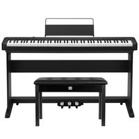 CASIO 卡西欧 电钢琴EPS130黑色电子数码钢琴88键重锤初学单机+木琴架+礼包