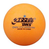 DHS 红双喜 赛顶 40+ 一星乒乓球 黄色 10只