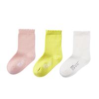 Purcotton 全棉时代 2200828201-075 儿童袜子 3双装 蔚蓝+白+天蓝 7.5cm