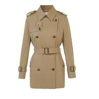 朗姿法式复古流行正肩高级感气质休闲外套2024年春收腰风衣女 深米色 S