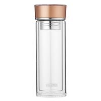 膳魔师（THERMOS）玻璃杯双层茶水分离杯子男女泡茶杯300ml便携高颜值水杯 TCGE-300 金色