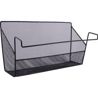 别颖 办公室三角铁艺花架办公桌面工位隔板置物架阳台护栏转角收纳挂架 双层花架4.6cm宽黑色