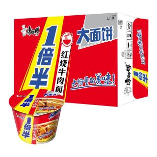 康师傅 1倍半 红烧牛肉面 136g*12桶