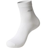 AUN袜子男士银离子防臭黑色潮元素透气纯色中筒棉袜商务吸汗秋冬礼盒 中筒春四季-6双(2黑2灰2白)