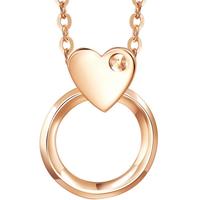Chow Sang Sang 周生生 薄荷系列 91872N 心形圆环18K玫瑰金项链 47cm 1g