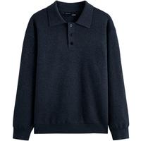 GXG男装 商场同款 雾蓝色半开襟柔软翻领毛衣针织衫 GEX12016133 雾蓝色 165/S