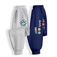 JEANSWEST 真维斯 卫裤男童秋季薄款儿童休闲长裤2023中大童时尚宽松裤子童装潮 黑(中) 150