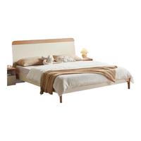  QuanU/全友 现代简约 双人床  奶油原木风1.5m床 1.5*2.0m 1.5米
