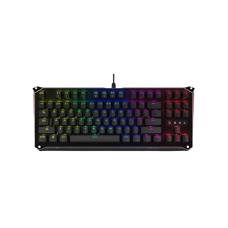 A4TECH 双飞燕 bloody 血手幽灵 B930 87键 有线机械键盘 黑色 光轴 RGB