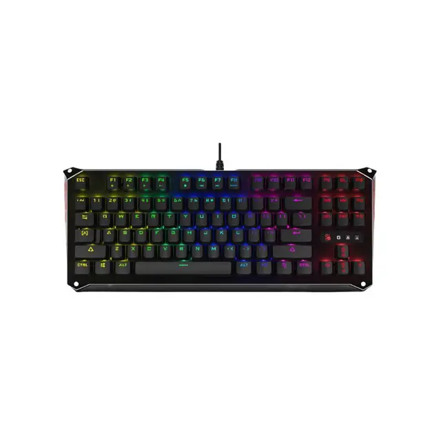 A4TECH 双飞燕 bloody 血手幽灵 B930 87键 有线机械键盘 黑色 光轴 RGB