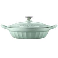 BUYDEEM 北鼎 CHEFWARE系列 CP581 汤锅(28cm、3.1L、铸铁、浅杉绿)